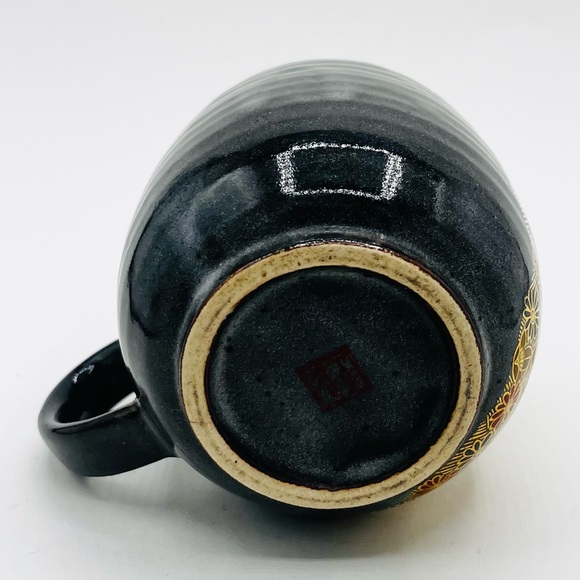 NWOT Kutani Yaki CoffeeTea Mug Hand-painted Lotus Gold Flower Made in Japan 3”T - Picture 4 of 4